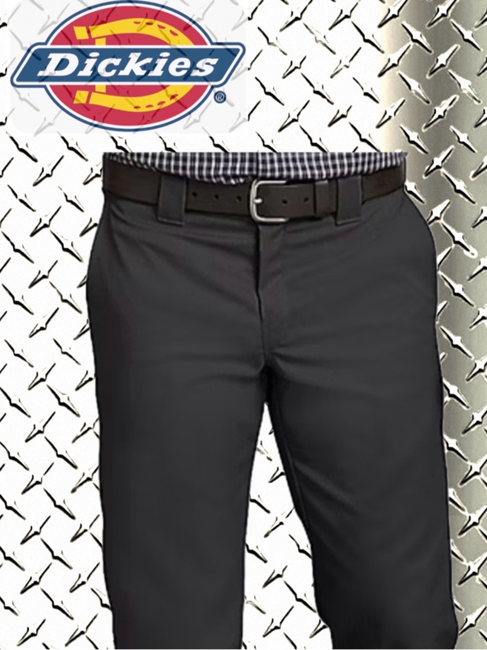 Dickies Men's Slim Fit Skinny Leg Teill Work Pants in Black - Picture 5 of 6